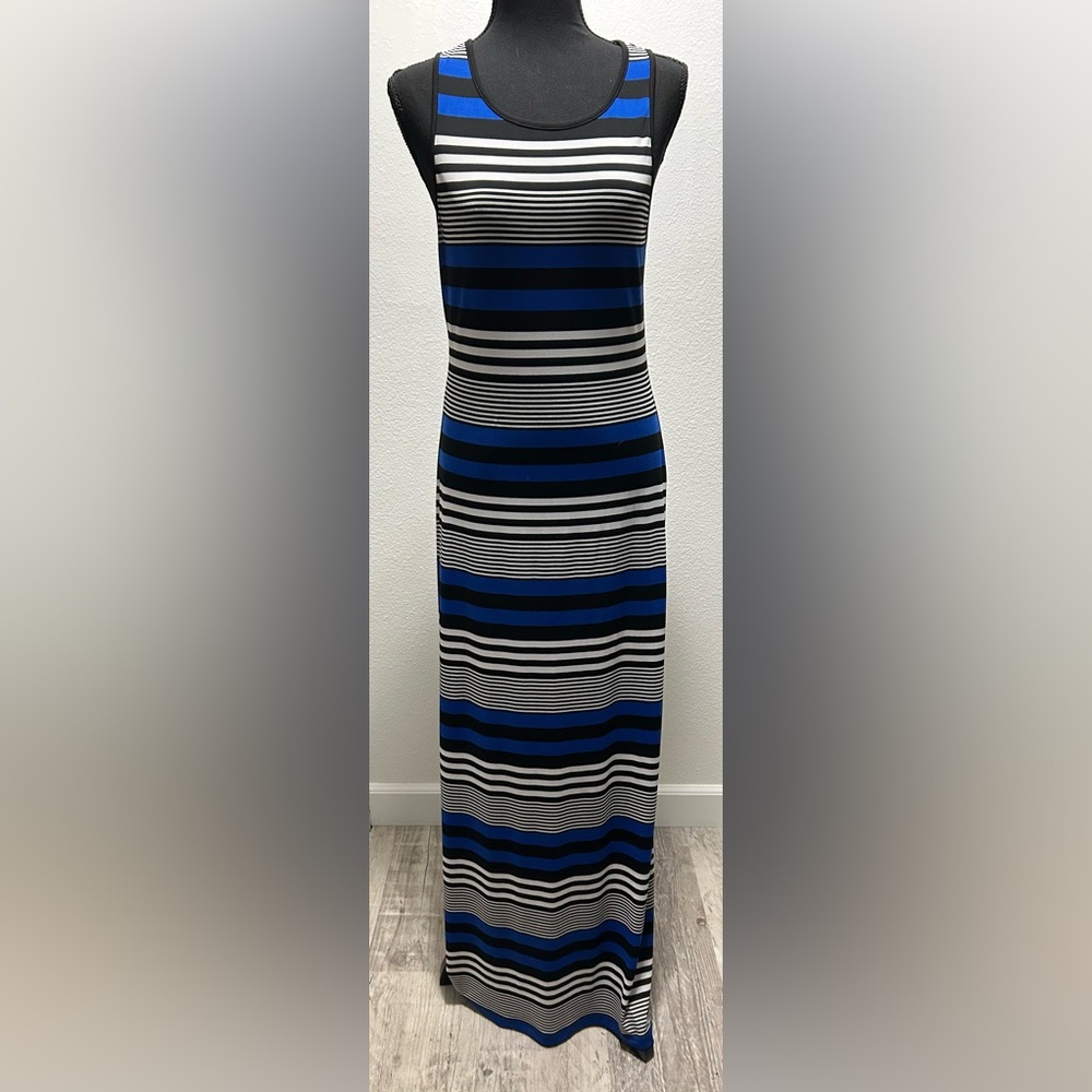 Bisou Bisou Floor Length Striped Dress - 8 - Multicolored - Used